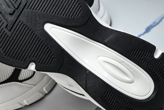 MESH-WOVEN SPORTY CASUAL RUNNING SHOES WHITE/BLACK/WHITE