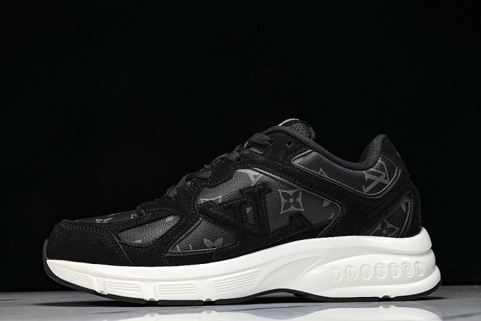 MESH-WOVEN SPORTY CASUAL RUNNING SHOES BLACK/WHITE/BLACK