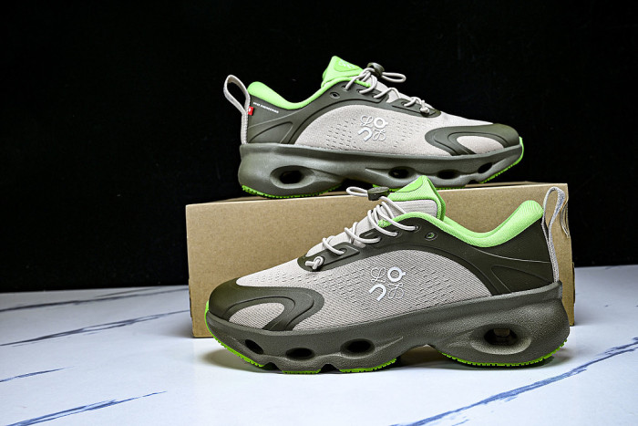 ON RUNNING LEISURE SPORTS SHOES BEIGE/GREEN