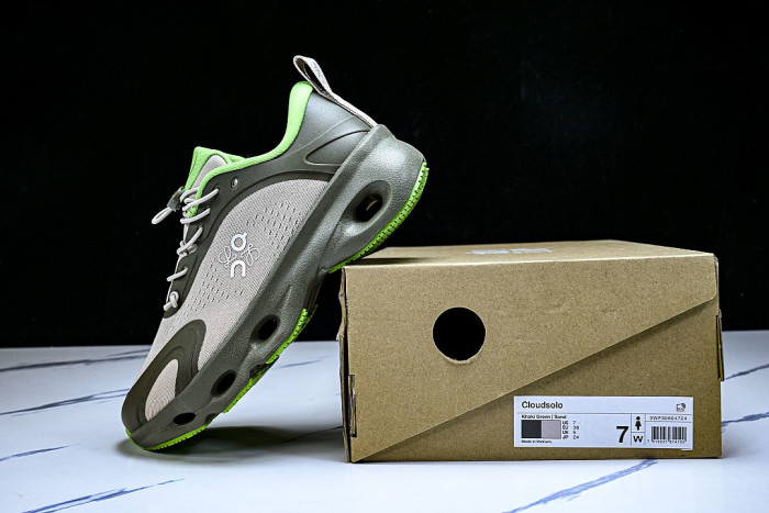 ON RUNNING LEISURE SPORTS SHOES BEIGE/GREEN