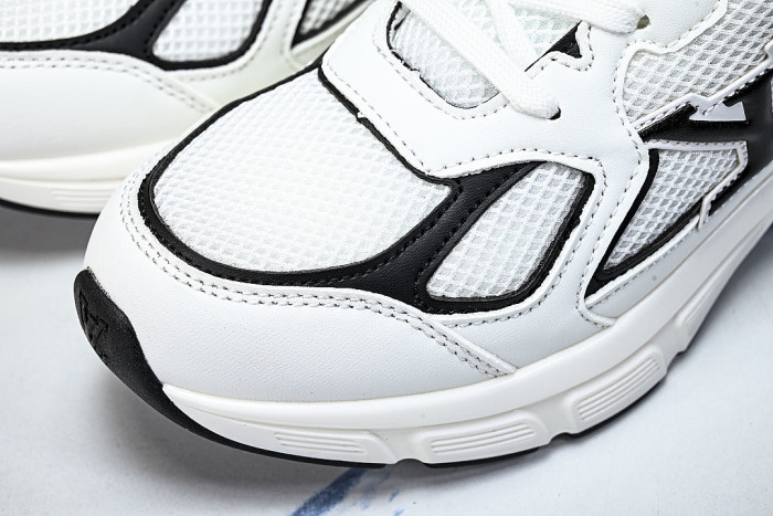 MESH-WOVEN SPORTY CASUAL RUNNING SHOES WHITE/BLACK/WHITE