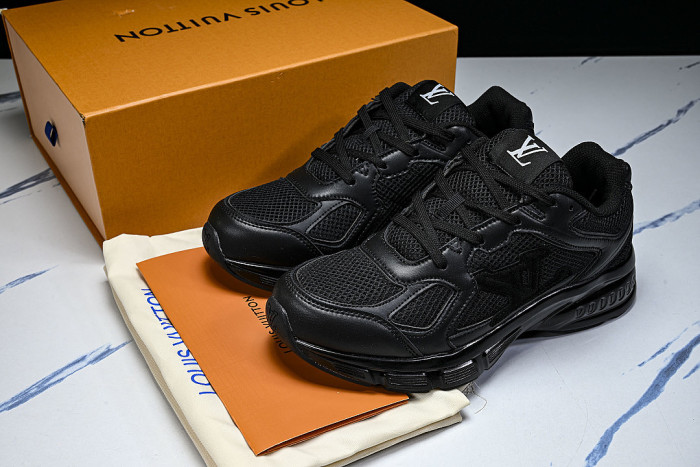 MESH-WOVEN SPORTY CASUAL RUNNING SHOES BLACK/BLACK/BLACK