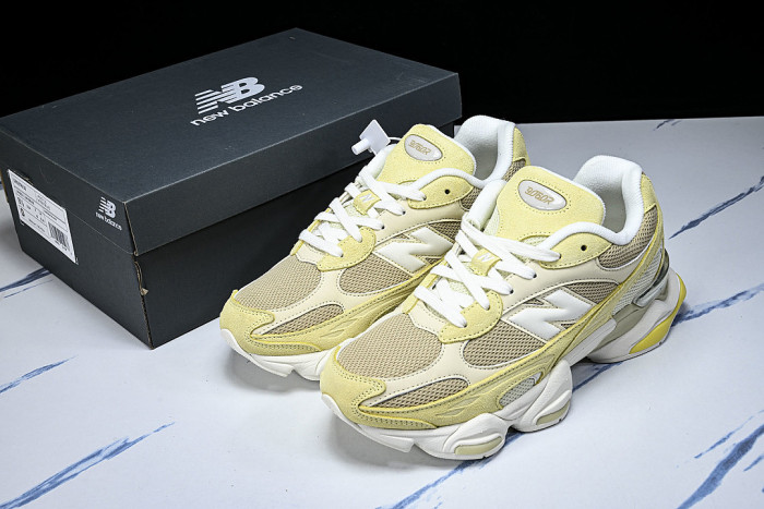 U90606U0 RETRO CASUAL SPORTS JOGGING SHOES YELLOW/WHITE/YELLOW