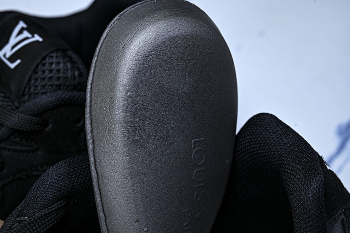 MESH-WOVEN SPORTY CASUAL RUNNING SHOES BLACK/WHITE/BLACK