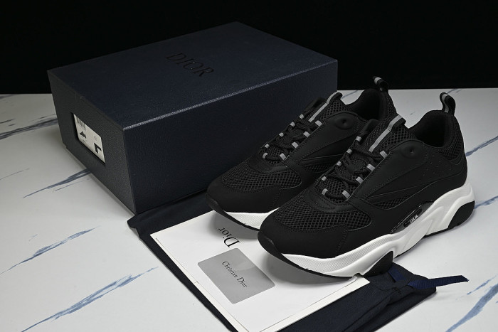 RETRO THICK-SOLED SPORTS JOGGING SHOES BLACK/WHITE/BLACK