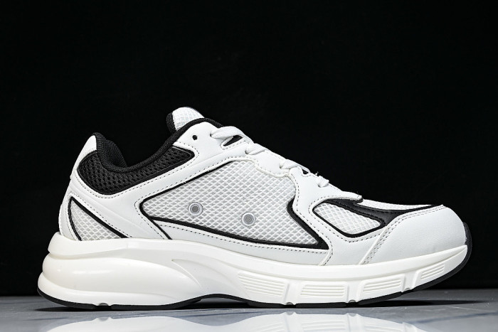 MESH-WOVEN SPORTY CASUAL RUNNING SHOES WHITE/BLACK/WHITE