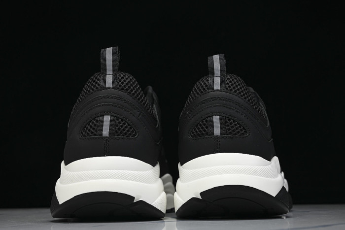 RETRO THICK-SOLED SPORTS JOGGING SHOES BLACK/WHITE/BLACK