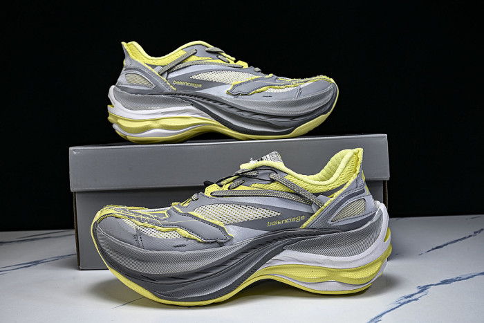 WMRTN 1197 BALENCIAGA JET THICK SOLED LOW TOP DAD SHOES DARK GRAY/YELLOW
