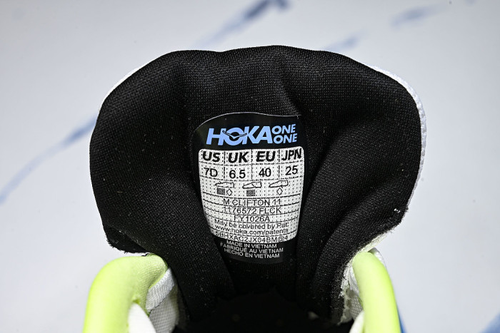 1176572 FLCK ONE CLIFTON 11 LIGHTWEIGHT AND BREATHABLE MESH RUNNING SHOES WHITE/BLUE/GREEN