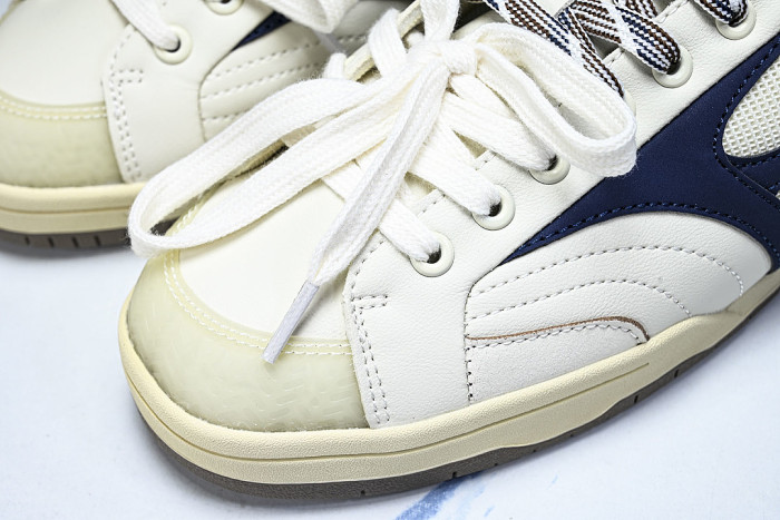 D1GH261010 CT CLUB RETRO LOW-TOP CASUAL SNEAKERS WHITE/BLUE/WINE RED/BEIGE