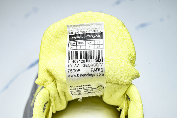 WMRTN 1197 BALENCIAGA JET THICK SOLED LOW TOP DAD SHOES DARK GRAY/YELLOW