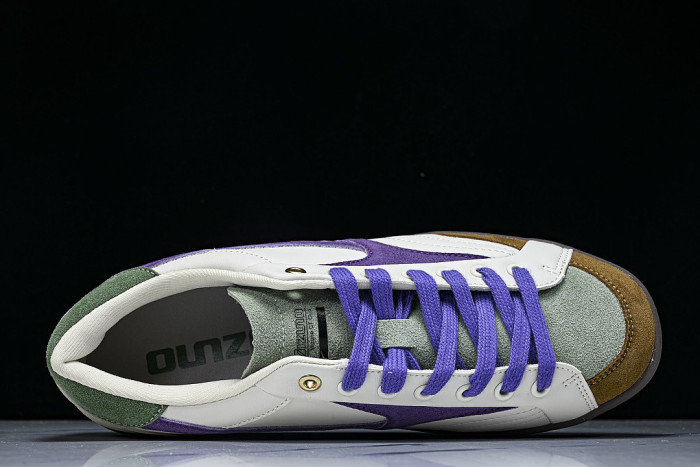 D1GH261007 CT CLUB RETRO LOW-TOP CASUAL SNEAKERS WHITE/PURPLE/GREEN/BROWN/GREY