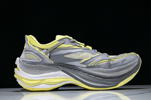 WMRTN 1197 BALENCIAGA JET THICK SOLED LOW TOP DAD SHOES DARK GRAY/YELLOW