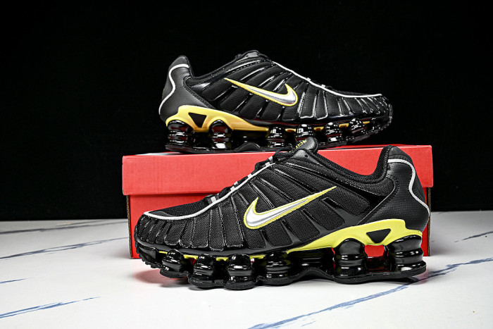 CNO151-002 SHOX TL BLACK/DYNAMIC YELLOW-METALLIC SILVER
