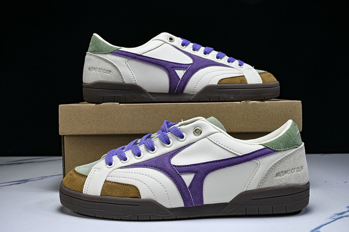 D1GH261007 CT CLUB RETRO LOW-TOP CASUAL SNEAKERS WHITE/PURPLE/GREEN/BROWN/GREY