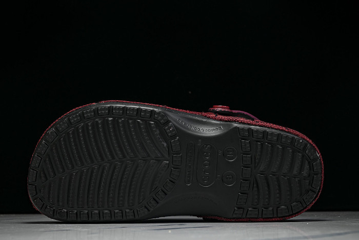 211489-90H FASHIONABLE RUBBER-SOLED FRONT-OPENING SLIPPERS RED/BLACK
