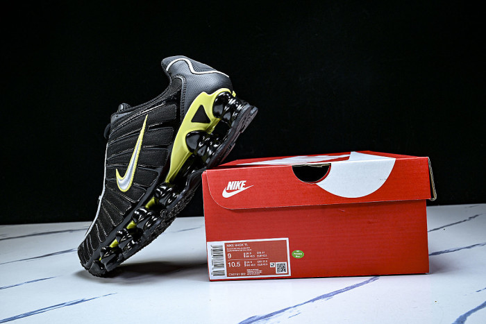 CNO151-002 SHOX TL BLACK/DYNAMIC YELLOW-METALLIC SILVER