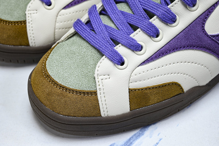 D1GH261007 CT CLUB RETRO LOW-TOP CASUAL SNEAKERS WHITE/PURPLE/GREEN/BROWN/GREY