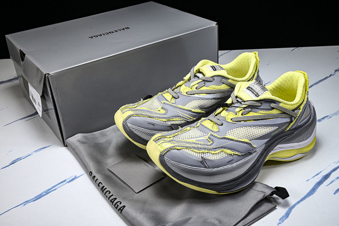WMRTN 1197 BALENCIAGA JET THICK SOLED LOW TOP DAD SHOES DARK GRAY/YELLOW
