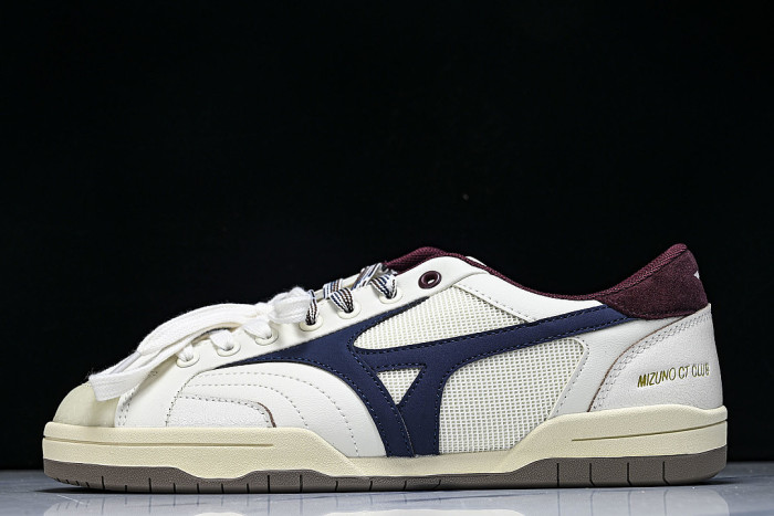 D1GH261010 CT CLUB RETRO LOW-TOP CASUAL SNEAKERS WHITE/BLUE/WINE RED/BEIGE
