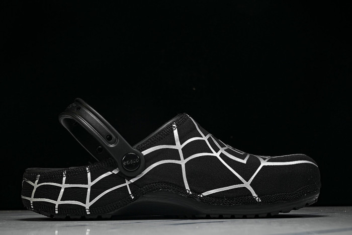 211489-90H FASHIONABLE RUBBER-SOLED FRONT-OPENING SLIPPERS BLACK/SILVER