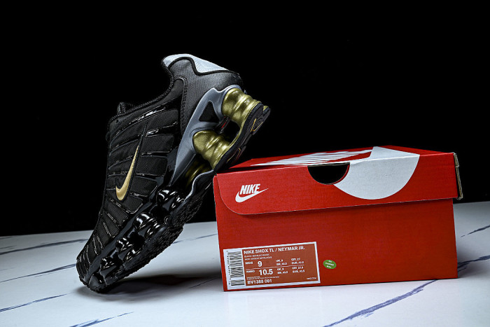 BV1388- 001 SHOX TL BLACK/METALLIC GOLD-METALLIC SILVER
