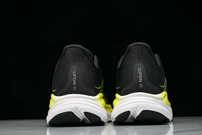 1176572 BKCS ONE CLIFTON 11 LIGHTWEIGHT AND BREATHABLE MESH RUNNING SHOES BLACK/YELLOW