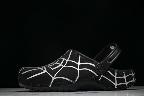 211489-90H FASHIONABLE RUBBER-SOLED FRONT-OPENING SLIPPERS BLACK/SILVER