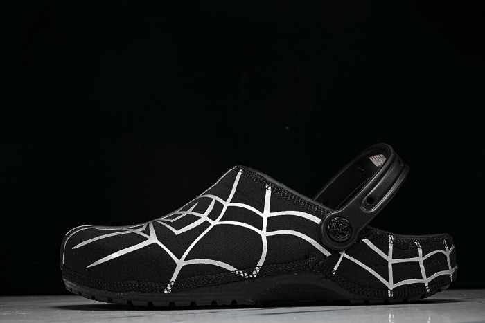 211489-90H FASHIONABLE RUBBER-SOLED FRONT-OPENING SLIPPERS BLACK/SILVER