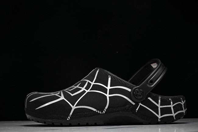 211489-90H FASHIONABLE RUBBER-SOLED FRONT-OPENING SLIPPERS BLACK/SILVER