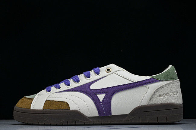 D1GH261007 CT CLUB RETRO LOW-TOP CASUAL SNEAKERS WHITE/PURPLE/GREEN/BROWN/GREY
