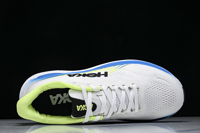 1176572 FLCK ONE CLIFTON 11 LIGHTWEIGHT AND BREATHABLE MESH RUNNING SHOES WHITE/BLUE/GREEN