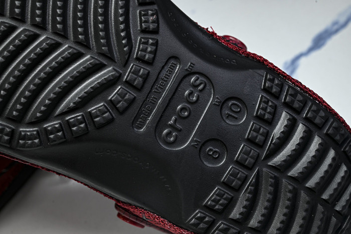 211489-90H FASHIONABLE RUBBER-SOLED FRONT-OPENING SLIPPERS RED/BLACK