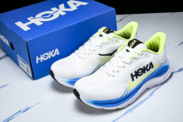 1176572 FLCK ONE CLIFTON 11 LIGHTWEIGHT AND BREATHABLE MESH RUNNING SHOES WHITE/BLUE/GREEN