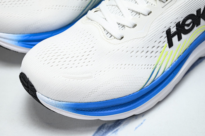 1176572 FLCK ONE CLIFTON 11 LIGHTWEIGHT AND BREATHABLE MESH RUNNING SHOES WHITE/BLUE/GREEN