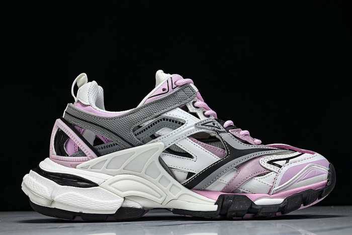 W3AE2-5291 BALENCIAGA TRACK.2 4.0 FOURTH GENERATION TRENDY RUNNING SHOES LIGHT PINK/DARK GRAY