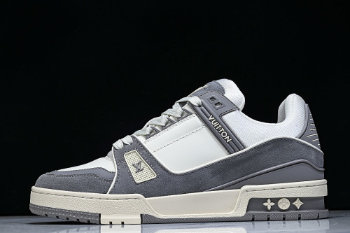 LOW-TOP CASUAL SPORTS SNEAKERS WHITE/GREY