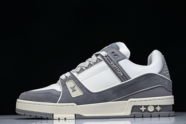 LOW-TOP CASUAL SPORTS SNEAKERS WHITE/GREY