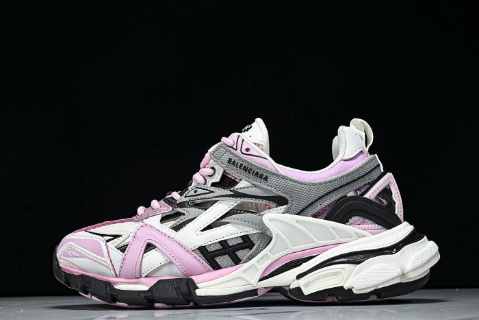W3AE2-5291 BALENCIAGA TRACK.2 4.0 FOURTH GENERATION TRENDY RUNNING SHOES LIGHT PINK/DARK GRAY