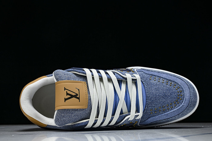 LOW-TOP CASUAL SPORTS SNEAKERS BLUE/BROWN/BLUE