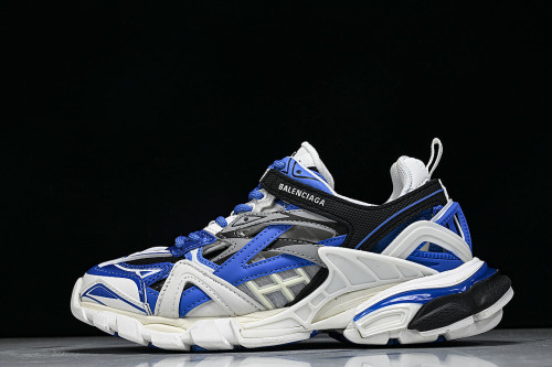 W3AE2-4191 BALENCIAGA TRACK.2 4.0 FOURTH GENERATION TRENDY RUNNING SHOES NAVY BLUE/WHITE/GREY