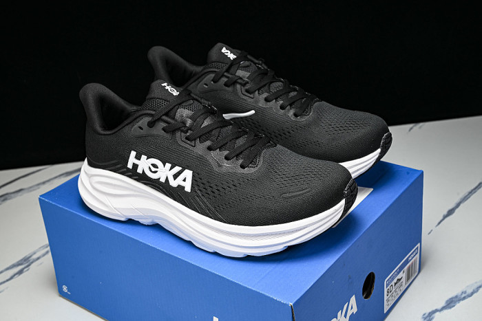 1176572-BWHT ONE ONE CLIFTON 11 KNITTED MESH RUNNING SHOES BLACK/WHITE/BLACK