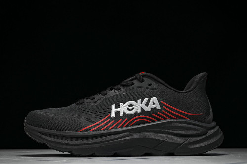 1176572-BLCKP ONE ONE CLIFTON 11 KNITTED MESH RUNNING SHOES BLACK/RED/BLACK