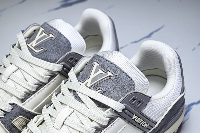 LOW-TOP CASUAL SPORTS SNEAKERS WHITE/GREY