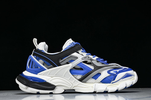 W3AE2-4191 BALENCIAGA TRACK.2 4.0 FOURTH GENERATION TRENDY RUNNING SHOES NAVY BLUE/WHITE/GREY