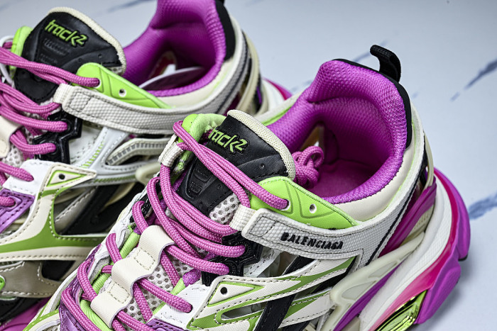 W2GN3-9199 BALENCIAGA TRACK.2 4.0 FOURTH GENERATION TRENDY RUNNING SHOES LIGHT GRAY/PURPLE