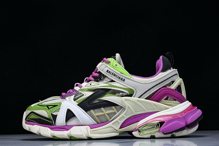 W2GN3-9199 BALENCIAGA TRACK.2 4.0 FOURTH GENERATION TRENDY RUNNING SHOES LIGHT GRAY/PURPLE