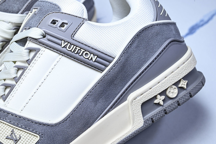 LOW-TOP CASUAL SPORTS SNEAKERS WHITE/GREY