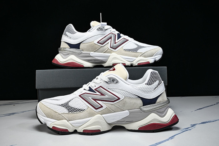 U90603MT RETRO CASUAL SPORTS RUNNING SHOES WHITE/GREY/BEIGE/BLACK/RED