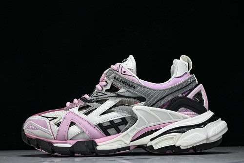 W3AE2-5291 BALENCIAGA TRACK.2 4.0 FOURTH GENERATION TRENDY RUNNING SHOES LIGHT PINK/DARK GRAY